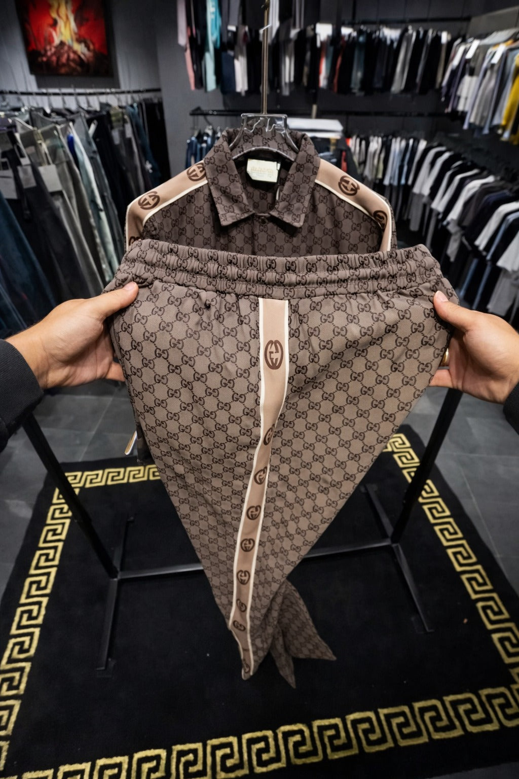 Men’s Premium Designer Print Track Suit – Luxury Casual Wear Set - (W-9)