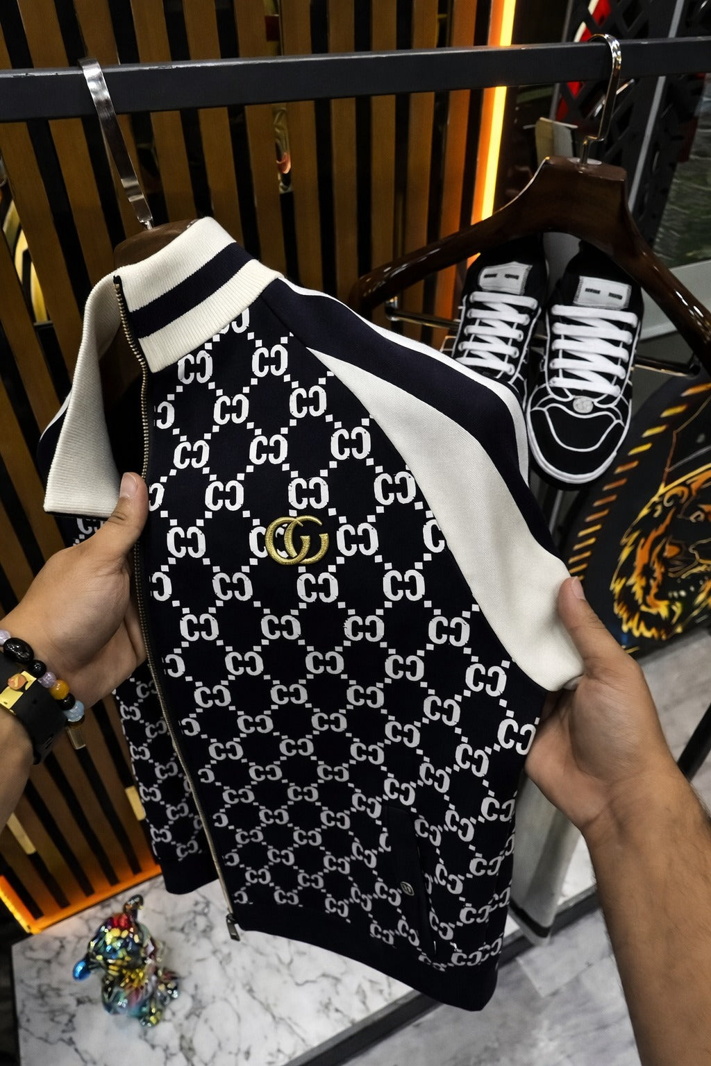 Men’s All-Over Print Zip Jacket – Premium Streetwear Style- (C-6)