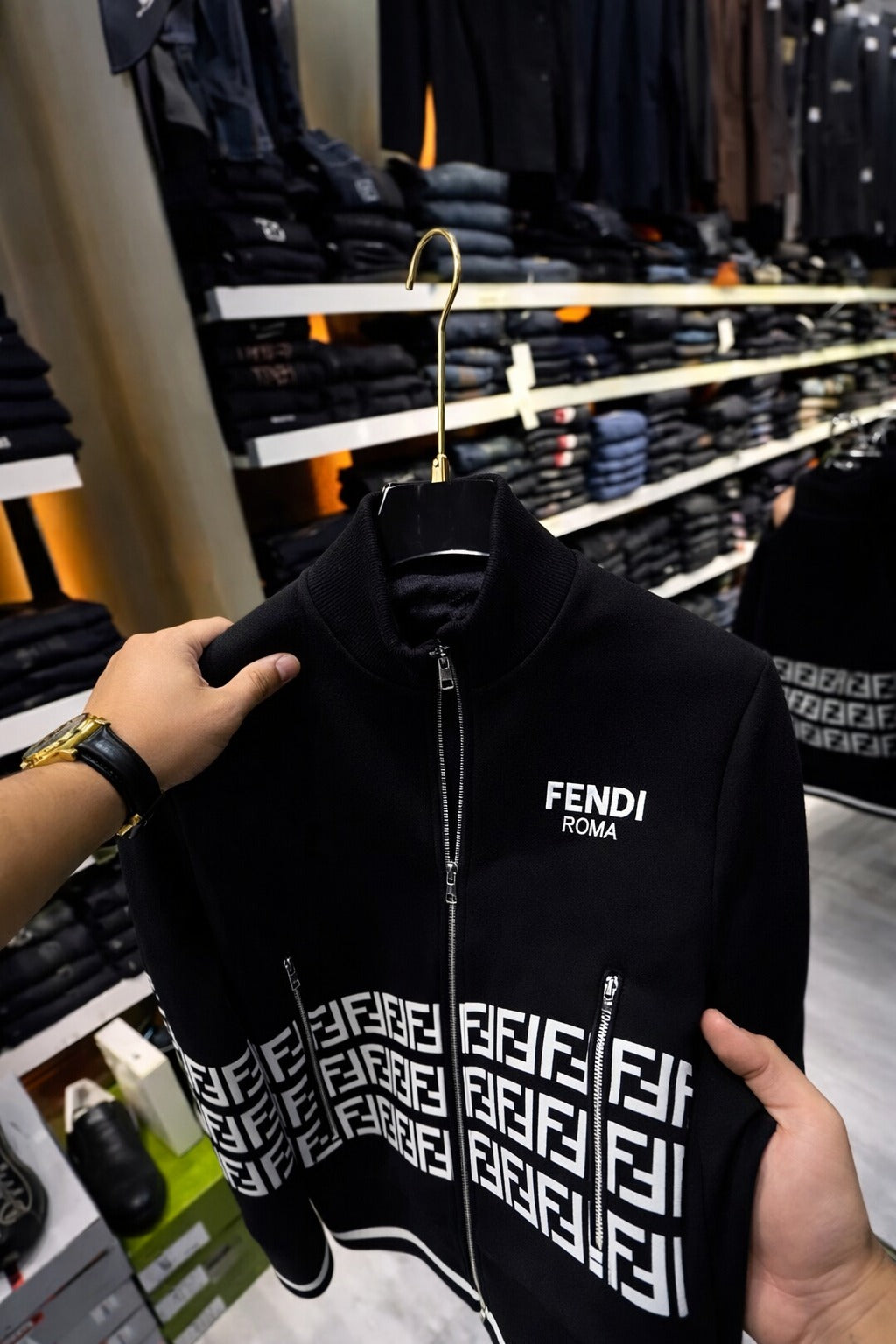 Men’s Full-Zip Knit Jacket – Modern Street Style- (C-7)