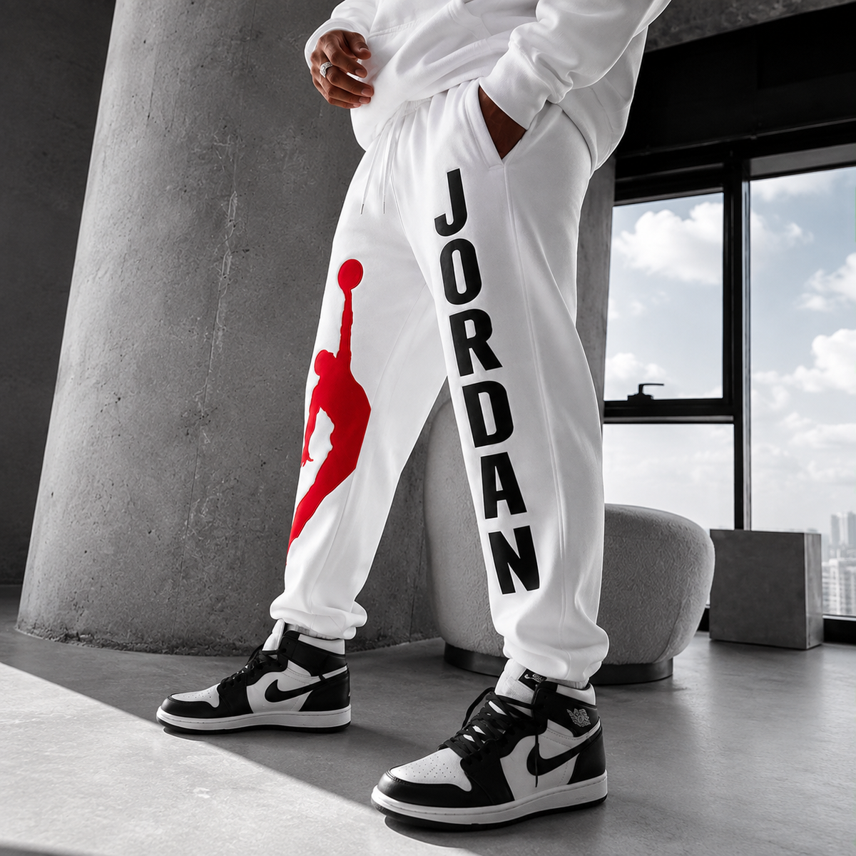 BT - 010  |  Signature White Graphic Jogger