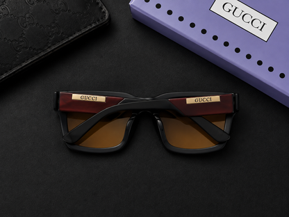 (GS-62) GUCCI Premium Polarized Square Sunglasses – Luxury UV400 Eyewear | Black Frame