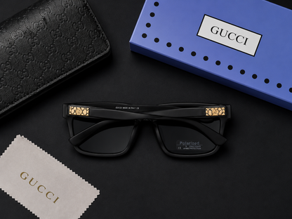 (GS-62) GUCCI Premium Polarized Square Sunglasses – Luxury UV400 Eyewear | Black Frame