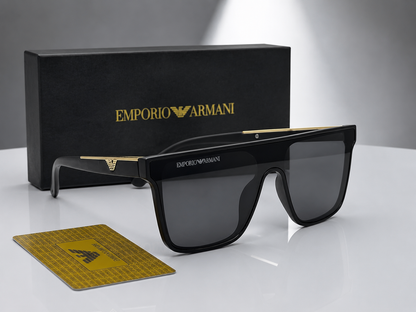 (GS-63) Emporio Armani Premium Oversized Square Sunglasses – Black Frame | UV400 Protection