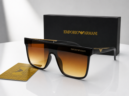 (GS-63) Emporio Armani Premium Oversized Square Sunglasses – Black Frame | UV400 Protection