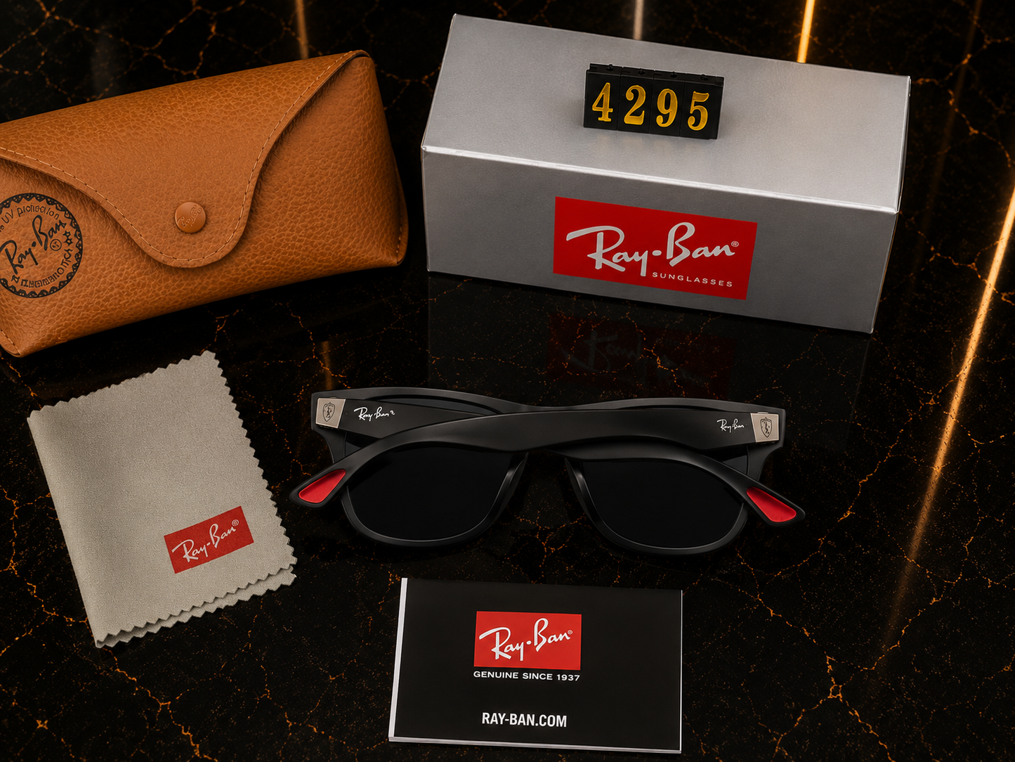Ray-Ban Ferrari Style Black Sunglasses | Premium UV400 Protection | Brand New