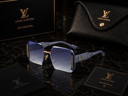 (GS- 18) Louis Vuitton Luxury Rimless Square Sunglasses – Premium Gradient Shades
