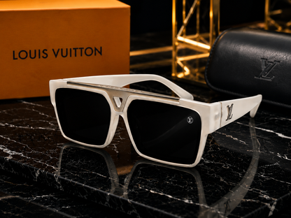 (GS-38) Louis Vuitton Premium White Square Sunglasses – Luxury Oversized UV Protection Eyewear