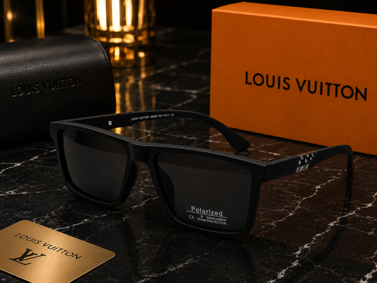 (GS-39) Polarized Square Sunglasses – Premium Black Edition