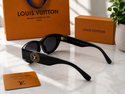 (GS-47) Louis Vuitton Premium Black Cat-Eye Sunglasses – Luxury UV400 Fashion Eyewear