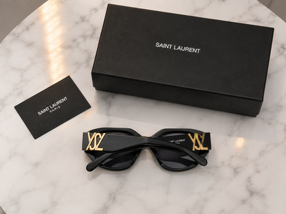 (GS-50)Saint Laurent YSL Black Luxury Square Sunglasses – Premium Designer Eyewear