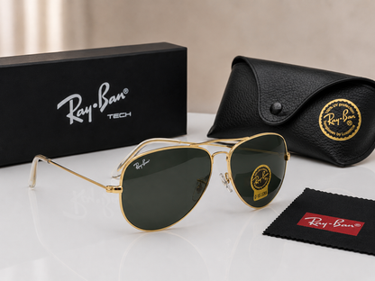 (GS-53) Ray-Ban Classic Aviator G-15 Polarized Sunglasses – Premium UV Protection | Luxury Metal Frame