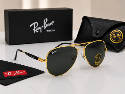 (GS-53) Ray-Ban Classic Aviator G-15 Polarized Sunglasses – Premium UV Protection | Luxury Metal Frame