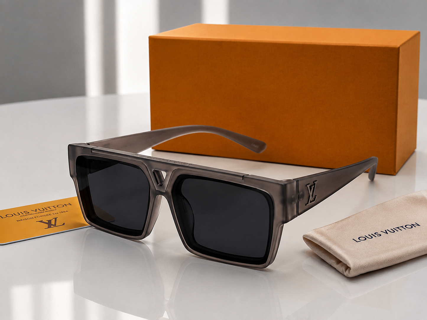 (GS-80) Luxury Square Frame Sunglasses – Premium UV400 Eyewear |