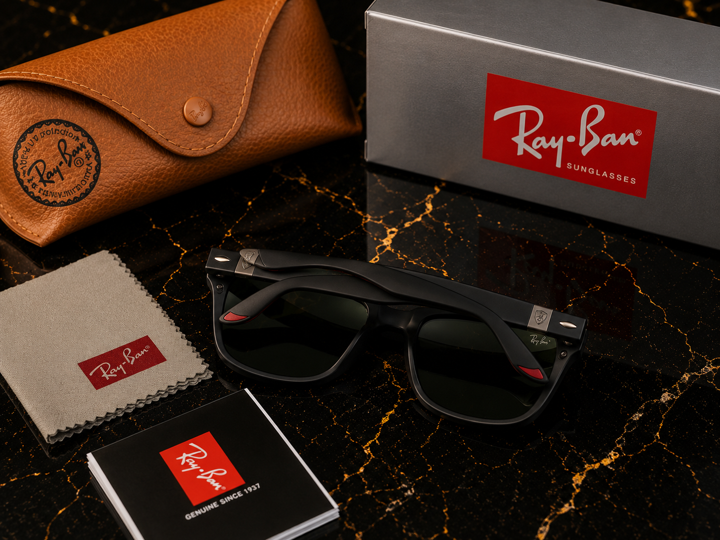 Ray-Ban Ferrari Style Black Sunglasses | Premium UV400 Protection | Brand New