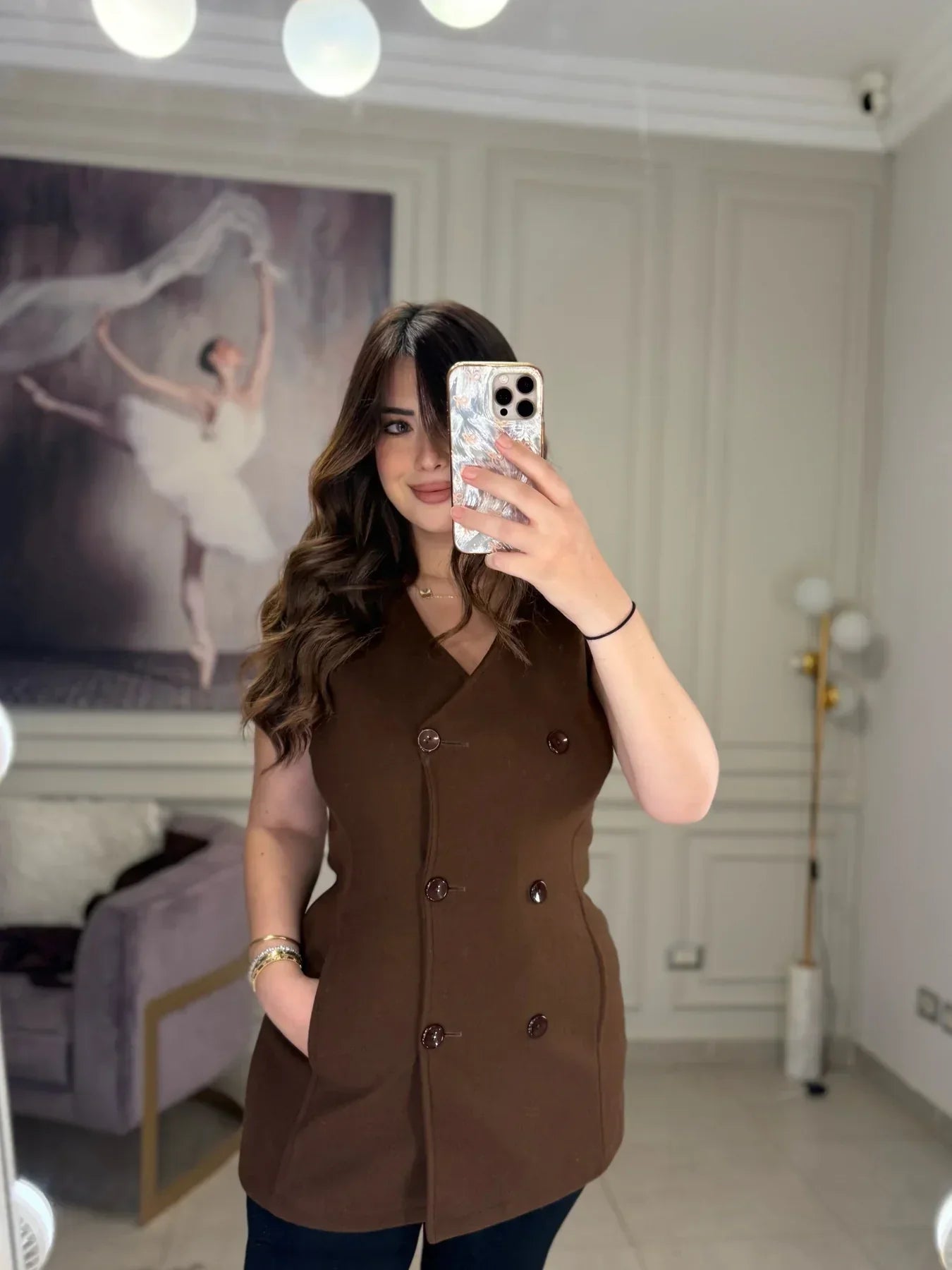 CH - 614  Women’s Stylish Fleece Twin Set – Short Jacket & Inner Outfit - 