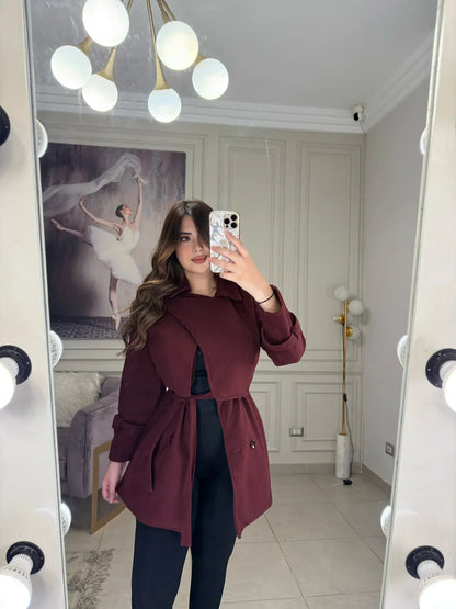 CH - 614  Women’s Stylish Fleece Twin Set – Short Jacket & Inner Outfit - 