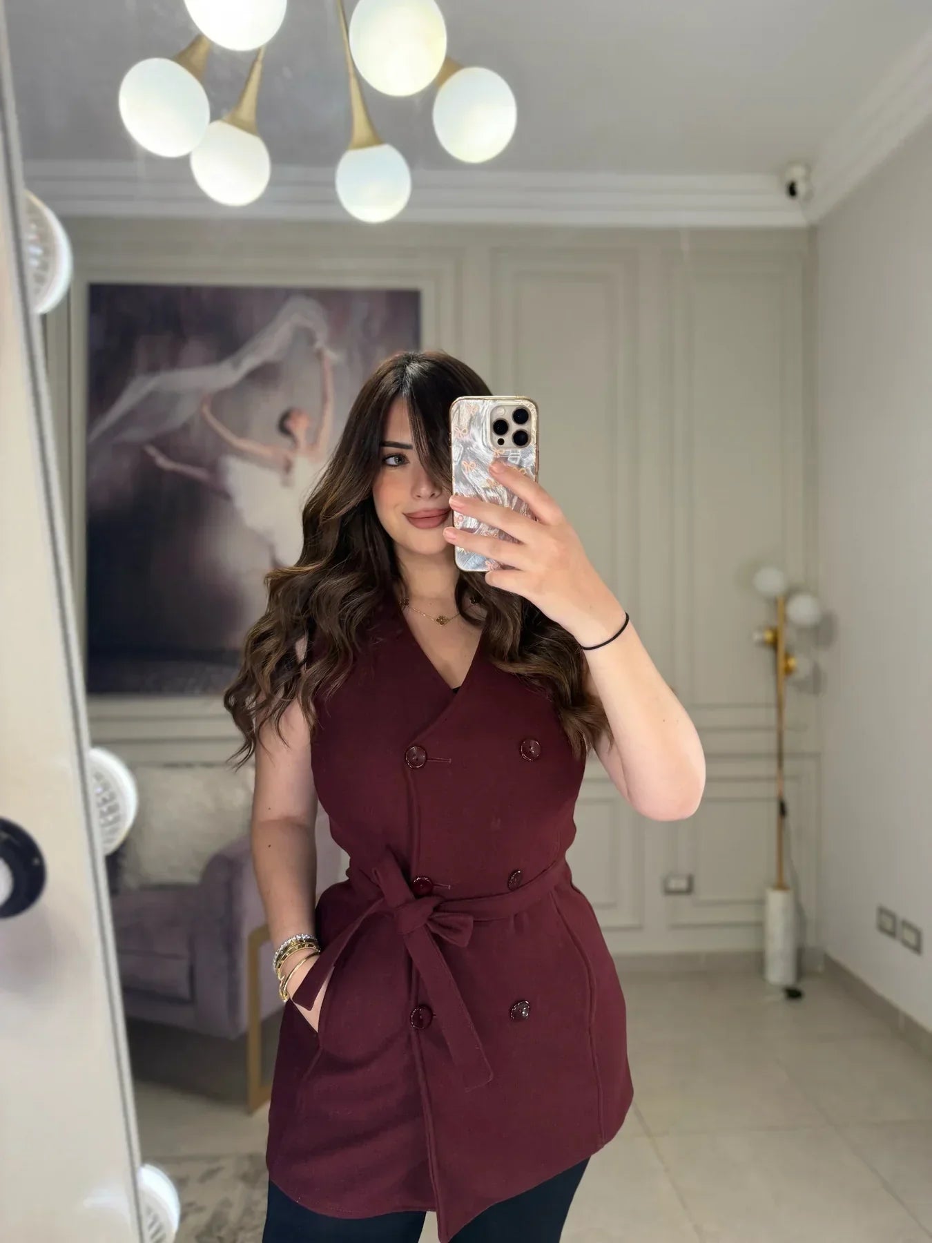 CH - 614  Women’s Stylish Fleece Twin Set – Short Jacket & Inner Outfit - 