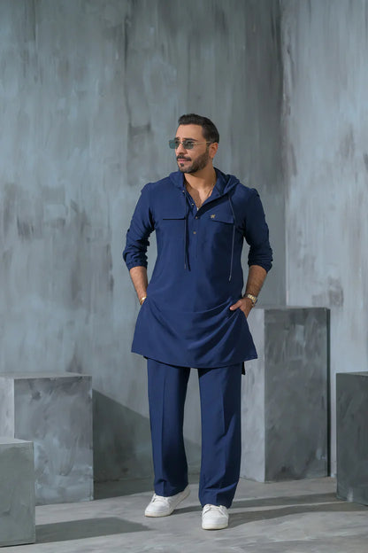 Men’s Hooded Kurta Pajama Set – Modern Fusion Ethnic Wear