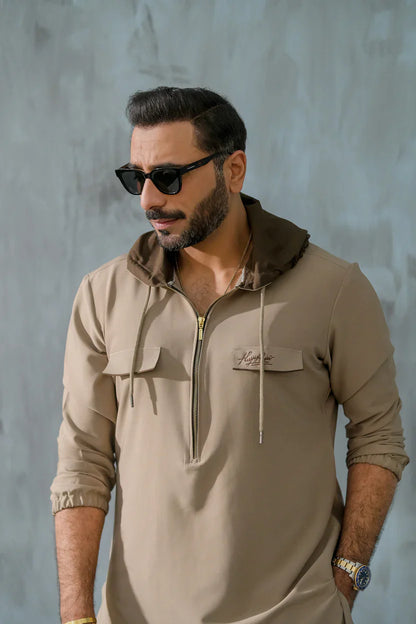 Men’s Hooded Kurta Pajama Set – Modern Fusion Ethnic Wear