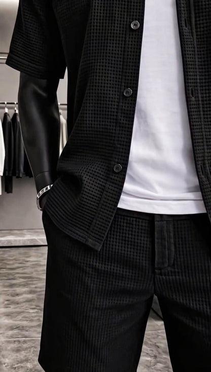 LI-88 MEN’S ÉLITE GRID TEXTURE SET – MODERN SUMMER CO-ORD