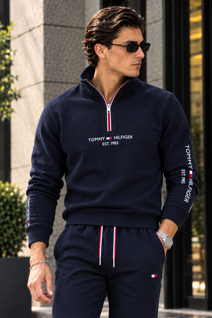 Men’s Half-Zip Tracksuit Set – Modern Athletic Fit - (W-16)