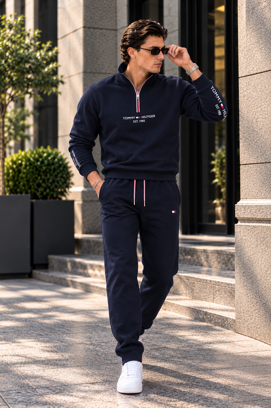 Men’s Half-Zip Tracksuit Set – Modern Athletic Fit - (W-16)