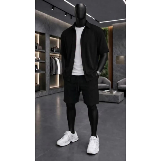 LI-88 MEN’S ÉLITE GRID TEXTURE SET – MODERN SUMMER CO-ORD