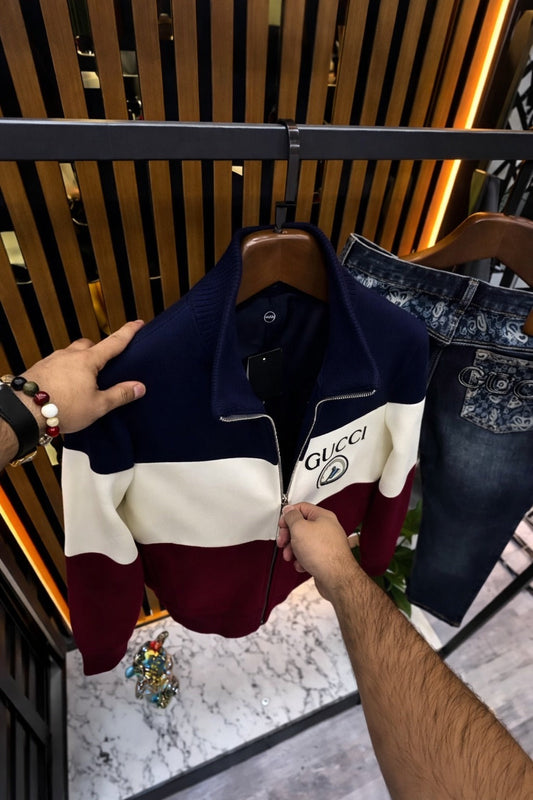 Men’s Premium Zip-Up Jacket – Color Block Designer Style- (C-5)