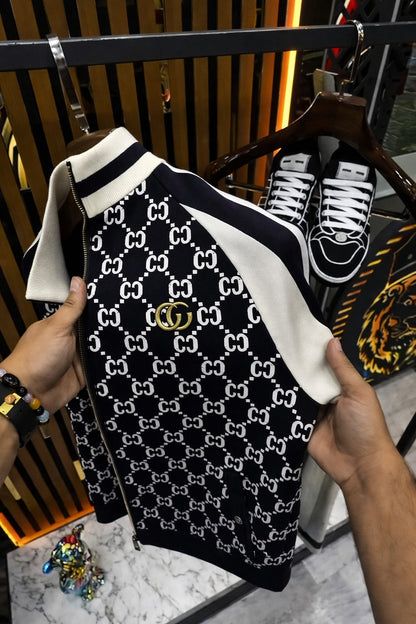 Men’s All-Over Print Zip Jacket – Premium Streetwear Style-  (C-6)