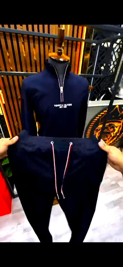 Men’s Half-Zip Tracksuit Set – Modern Athletic Fit - (W-16)