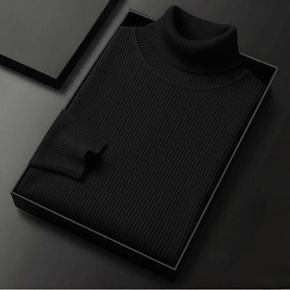 Men’s Premium Ribbed Turtleneck Sweater – Classic Winter Essential