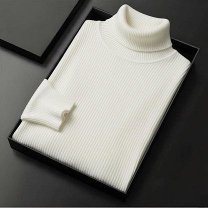 Men’s Premium Ribbed Turtleneck Sweater – Classic Winter Essential