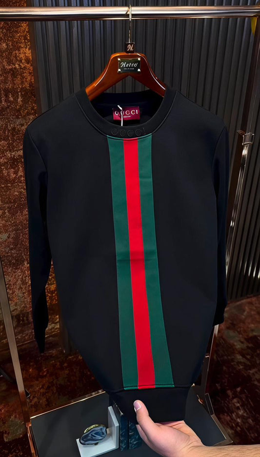 Luxury Stripe Crewneck Sweatshirt – Premium Winter Wear (S6)