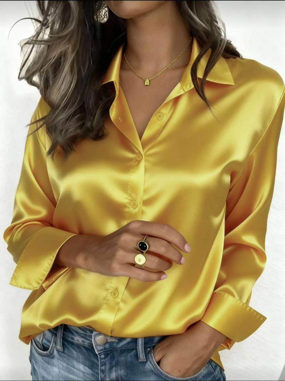 Women’s Premium Silk Button-Down Shirt – Elegant & Luxurious Style