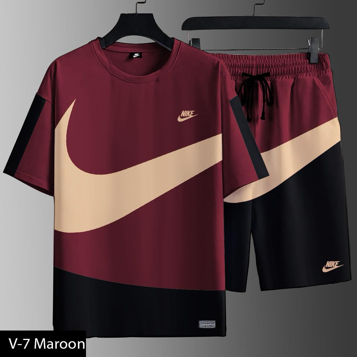 Nike Two-Piece Sports Set | Premium T-Shirt  Shorts (V-7 NIKE)