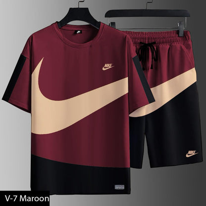Nike Two-Piece Sports Set | Premium T-Shirt  Shorts (V-7 NIKE)