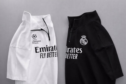 LI-86 MENS ATHLEISURE FOOTBALL INSPIRED SET – SLIM FIT HALF ZIP & SHORTS