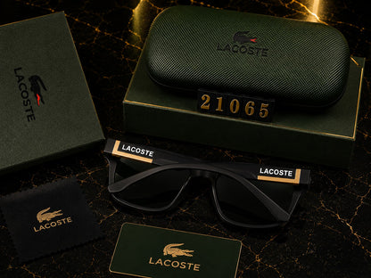 Lacoste Premium Square UV400 Sunglasses | Luxury Black Frame | Unisex Designer Eyewear