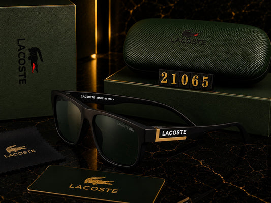 (GS-11) Lacoste Premium Square UV400 Sunglasses | Luxury Black Frame | Unisex Designer Eyewear