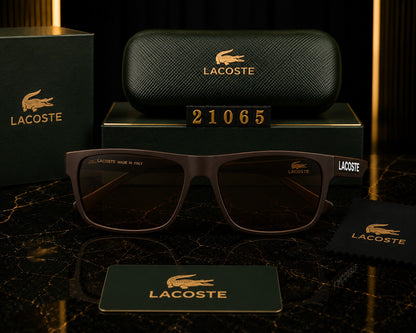 Lacoste Premium Square UV400 Sunglasses | Luxury Black Frame | Unisex Designer Eyewear