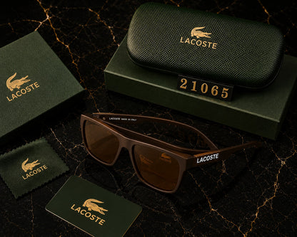 Lacoste Premium Square UV400 Sunglasses | Luxury Black Frame | Unisex Designer Eyewear