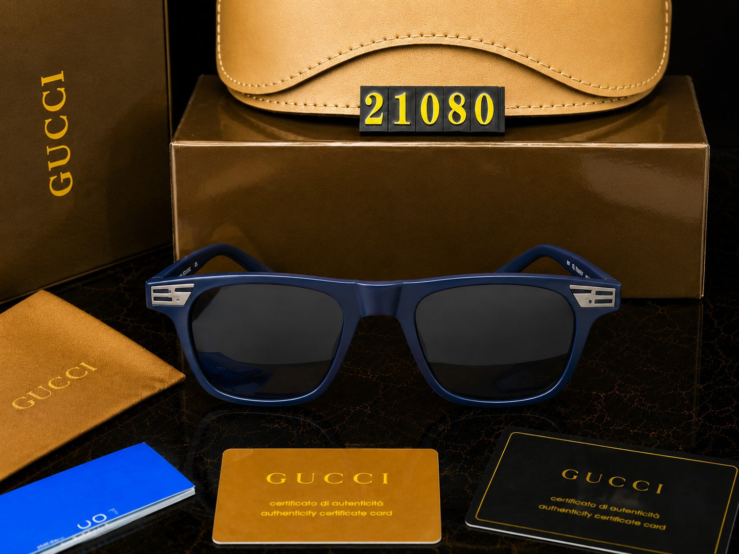 Premium Designer Style Square Sunglasses – UV400 Protection - Gucci Edition