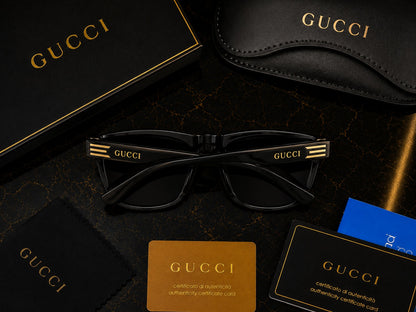 Premium Designer Style Square Sunglasses – UV400 Protection - Gucci Edition