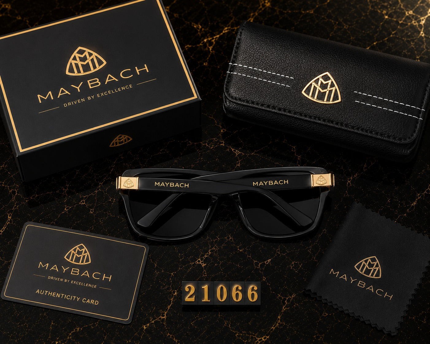 Luxury Maybach Sunglasses | Black & Gold Cinematic Product Showcase | Premium Eyewear 4K