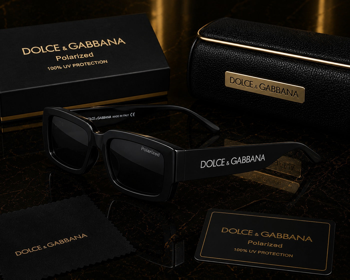 Dolce & Gabbana DG6187 Polarized Rectangle Sunglasses –  | UV400 Protection -  Premium Edition