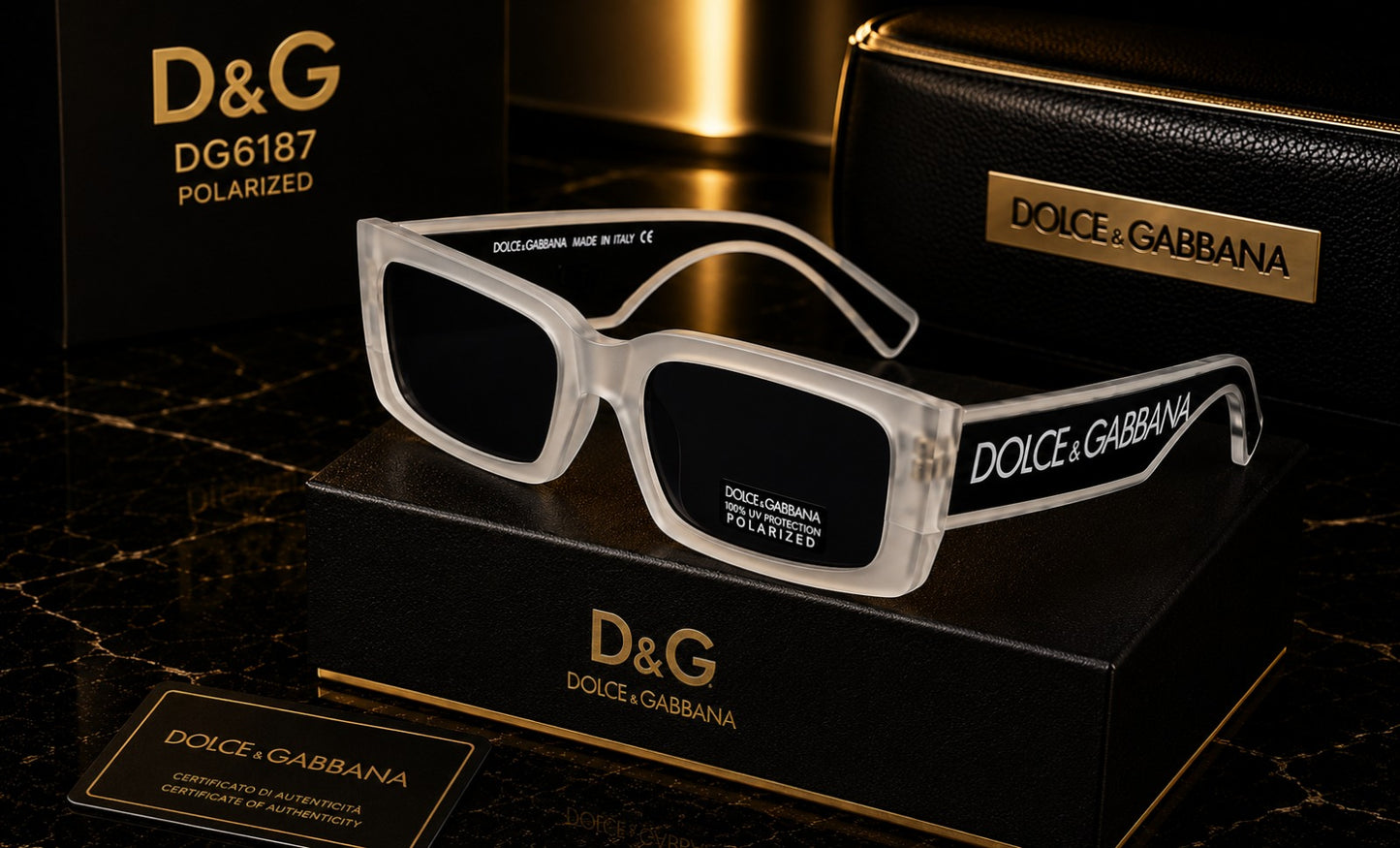 Dolce & Gabbana DG6187 Polarized Rectangle Sunglasses –  | UV400 Protection -  Premium Edition