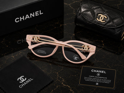 (GS-19) CHANEL Signature Grey Cat-Eye Luxury Sunglasses