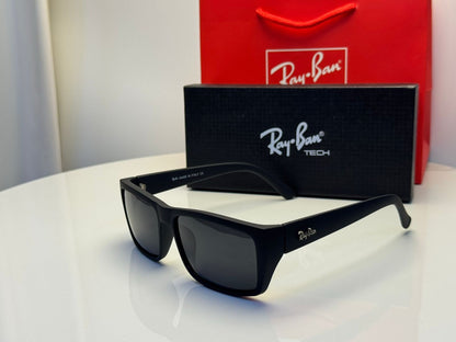 (GS-65) Ray-Ban Tech Black Square Polarized Sunglasses | UV400 Protection | Premium Unisex Eyewear
