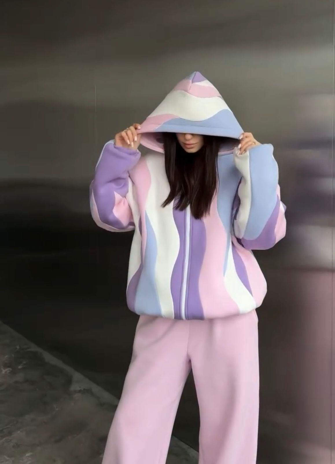 CH - 613 Two-Style Pastel Paradise 3D Floral Printed Tracksuit Emberline- 