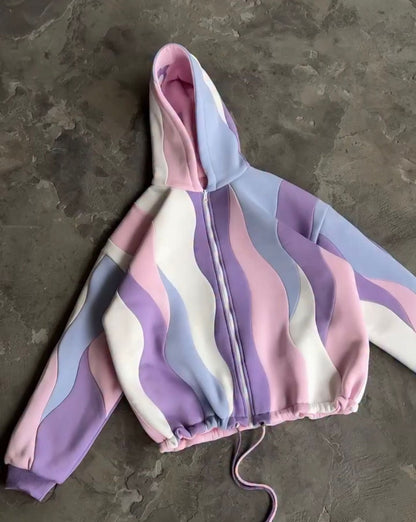 CH - 613 Two-Style Pastel Paradise 3D Floral Printed Tracksuit Emberline- 